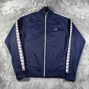 Fred Perry Jacket Mens Small  Full Zip Taped Tracksuit Top Mod Casual England